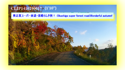 奥志賀スーパー林道・素晴らしき秋！：Okushiga super forest road.Wonderful autumn!